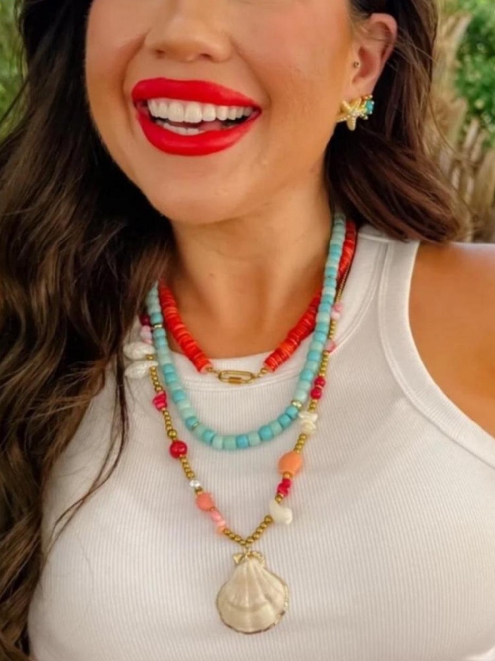 NWT Treasure Jewels Aqua Girl Gemstone Necklace